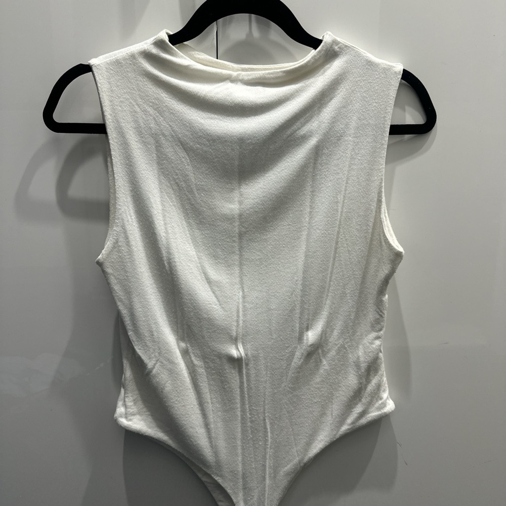 Naked Wardrobe White Sleeveless Bodysuit